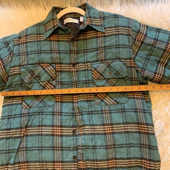 The Men's Store at Sears Size Large Plaid Button Lined Jacket Shirt Shacket - Picture 7 of 8